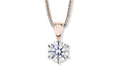 Round Diamond Pendant in Rose Gold